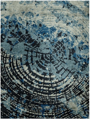 Dendrings Rectangle Hand Knotted Bamboo Silk custom handmade rug