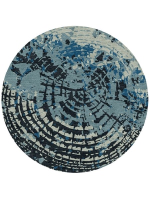 Dendrings Round Hand Knotted Tibetan Wool custom handmade rug