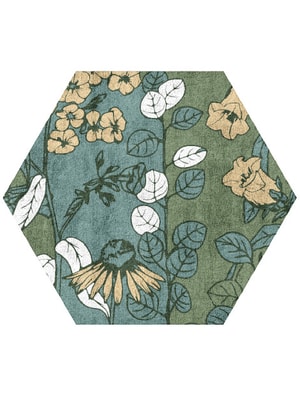 Dephnes Hexagon Hand Tufted Bamboo Silk custom handmade rug