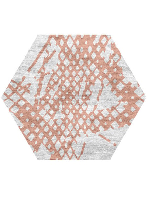 Diamond Slashes Hexagon Hand Knotted Bamboo Silk custom handmade rug