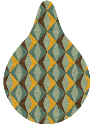 Diamond Waves Drop Hand Knotted Tibetan Wool custom handmade rug