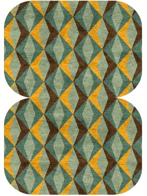 Diamond Waves Eight Hand Knotted Bamboo Silk custom handmade rug