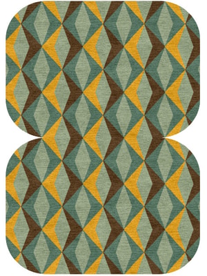 Diamond Waves Eight Hand Knotted Tibetan Wool custom handmade rug