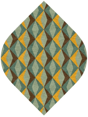 Diamond Waves Ogee Hand Knotted Tibetan Wool custom handmade rug