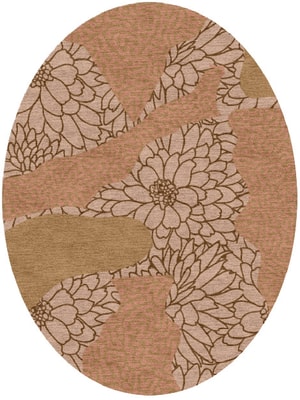 Dianthus Oval Hand Knotted Tibetan Wool custom handmade rug