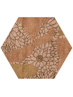 Dianthus Hexagon Hand Tufted Bamboo Silk custom handmade rug