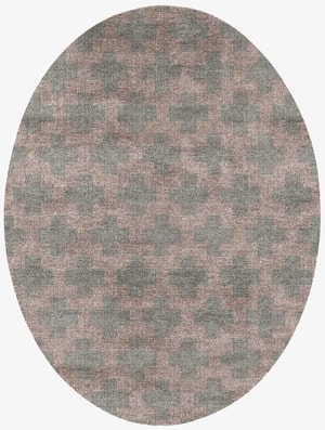 Dotly Oval Flatweave Bamboo Silk custom handmade rug