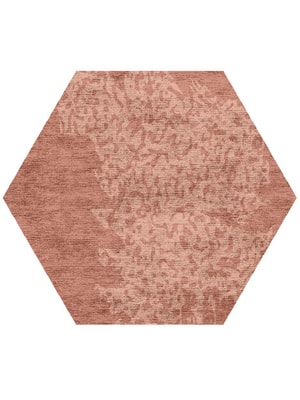 Dotted Stone Hexagon Hand Knotted Bamboo Silk custom handmade rug