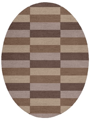 Dove Oval Flatweave New Zealand Wool custom handmade rug