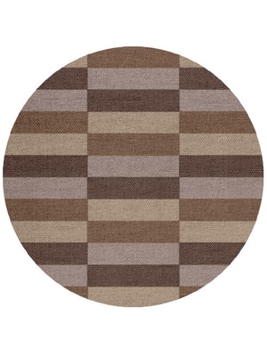 Dove Round Flatweave New Zealand Wool custom handmade rug