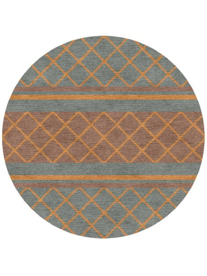 Entwine Round Hand Knotted Tibetan Wool custom handmade rug