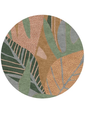 Ficus Round Hand Knotted Tibetan Wool custom handmade rug
