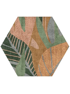 Ficus Hexagon Hand Tufted Bamboo Silk custom handmade rug