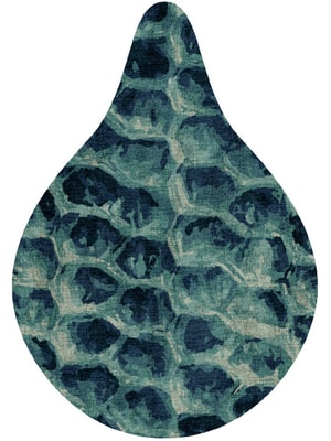 Fish Scales Drop Hand Knotted Bamboo Silk custom handmade rug