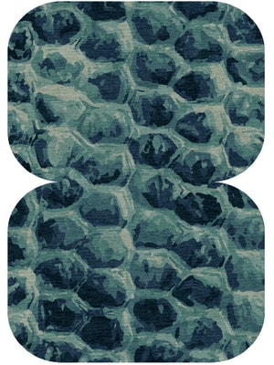 Fish Scales Eight Hand Knotted Tibetan Wool custom handmade rug