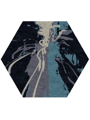 Flash Hexagon Hand Knotted Tibetan Wool custom handmade rug