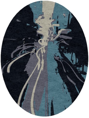 Flash Oval Hand Knotted Tibetan Wool custom handmade rug