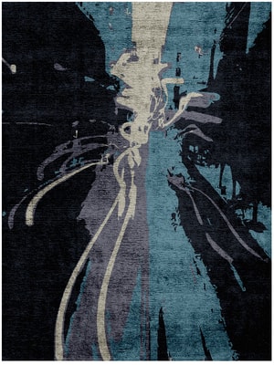 Flash Rectangle Hand Knotted Bamboo Silk custom handmade rug