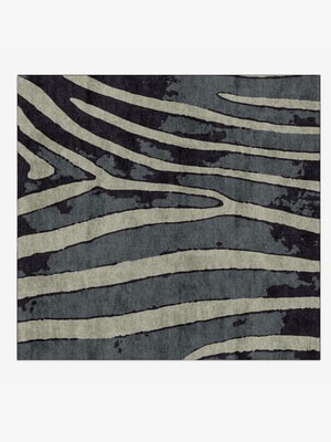 Flowy Stripes Square Hand Knotted Bamboo Silk custom handmade rug