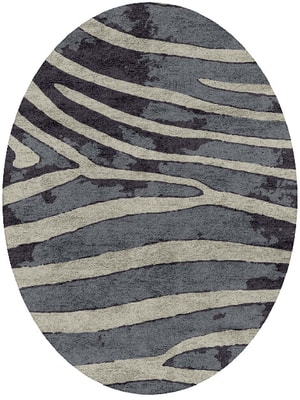 Flowy Stripes Oval Hand Tufted Bamboo Silk custom handmade rug