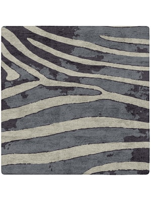 Flowy Stripes Square Hand Tufted Bamboo Silk custom handmade rug