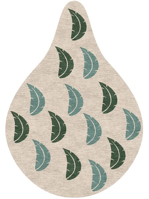 Frond Drop Hand Knotted Tibetan Wool custom handmade rug