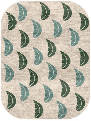 Frond Oblong Hand Knotted Bamboo Silk custom handmade rug