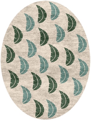 Frond Oval Hand Knotted Bamboo Silk custom handmade rug