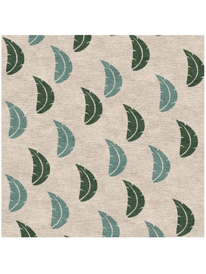Frond Square Hand Knotted Tibetan Wool custom handmade rug
