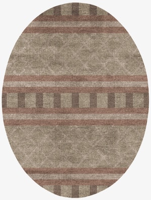 Furrow Oval Flatweave Bamboo Silk custom handmade rug