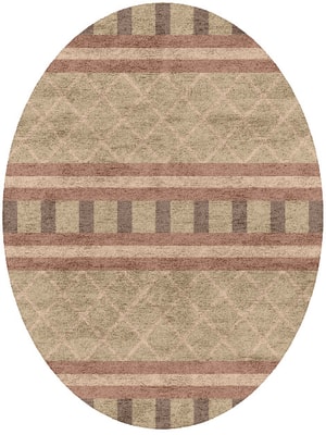 Furrow Oval Hand Tufted Bamboo Silk custom handmade rug