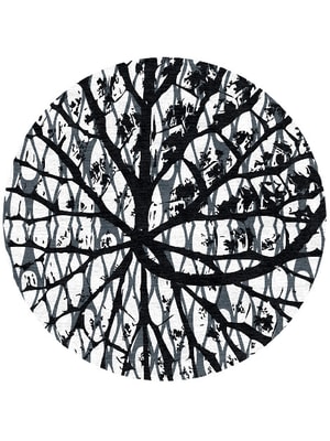 Genesis Fade Round Hand Knotted Tibetan Wool custom handmade rug