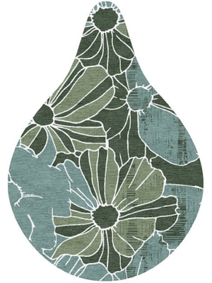 Gerbera Drop Hand Knotted Tibetan Wool custom handmade rug