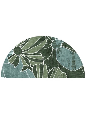 Gerbera Halfmoon Hand Knotted Bamboo Silk custom handmade rug
