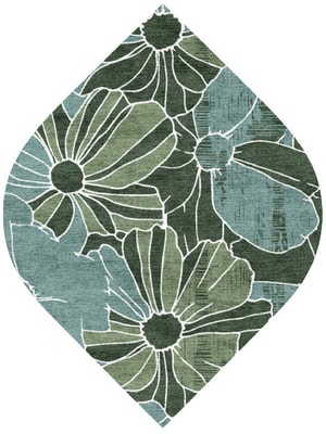 Gerbera Ogee Hand Knotted Bamboo Silk custom handmade rug