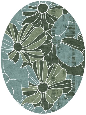 Gerbera Oval Hand Knotted Tibetan Wool custom handmade rug