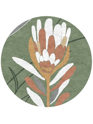 Gladdon Round Hand Knotted Tibetan Wool custom handmade rug
