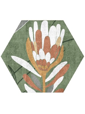 Gladdon Hexagon Hand Tufted Bamboo Silk custom handmade rug