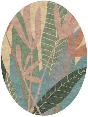 Goldenrod Oval Hand Knotted Tibetan Wool custom handmade rug