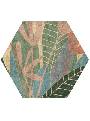 Goldenrod Hexagon Hand Tufted Bamboo Silk custom handmade rug