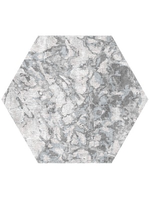 Gravel Hexagon Hand Knotted Bamboo Silk custom handmade rug