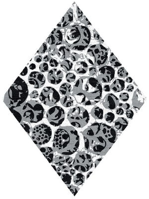 Grey Bubbles Diamond Hand Knotted Tibetan Wool custom handmade rug