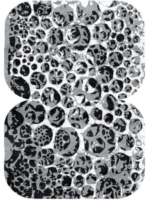 Grey Bubbles Eight Hand Knotted Bamboo Silk custom handmade rug