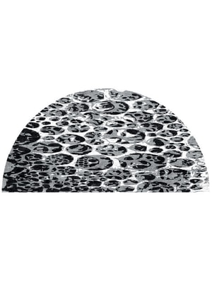 Grey Bubbles Halfmoon Hand Knotted Bamboo Silk custom handmade rug