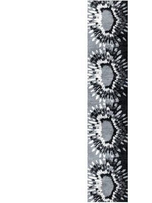 Grey Feather Runner Hand Knotted Bamboo Silk custom handmade rug