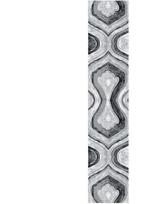 Grey Grades Runner Hand Knotted Tibetan Wool custom handmade rug