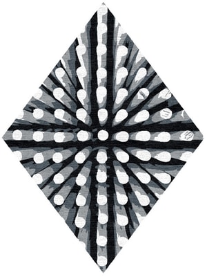 Grey Nucleus Diamond Hand Knotted Tibetan Wool custom handmade rug