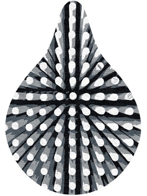 Grey Nucleus Drop Hand Knotted Tibetan Wool custom handmade rug