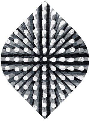 Grey Nucleus Ogee Hand Knotted Bamboo Silk custom handmade rug