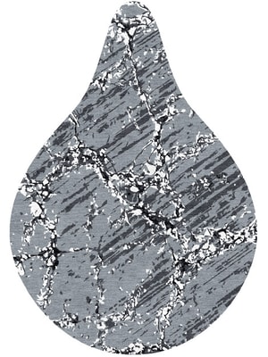Grey Sear Drop Hand Knotted Tibetan Wool custom handmade rug